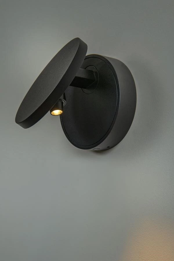 Lucide Premium UFOR - Applique murale - Ø 12 cm - LED Dim to warm - 1800K/3000K - Noir - ambiance 3